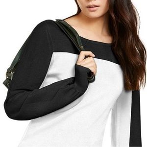 Black and white fitted top